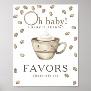 Poster Café brassage baby shower Faveurs