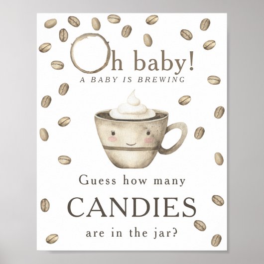 Poster Café brassant - Combien de bonbons sont dans le po (Devant)