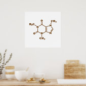 Poster Café caféine Formule chimique moléculaire (Cuisine)