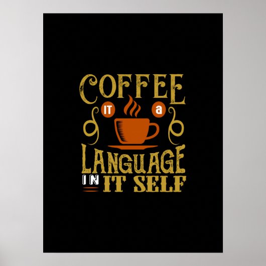 Poster café c'est une langue en soi (Devant)