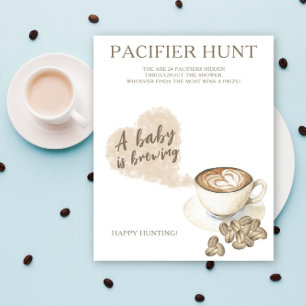Poster CAFÉ - chasse à la suce jeu de baby shower