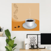 Poster Café chaud vapeur (Bureau à domicile)