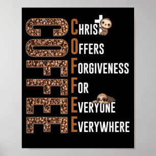 Poster Café Christ Offre Le Pardon À Tous