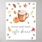 Poster Café citrouille Douche nuptiale Combien de grains  (Devant)