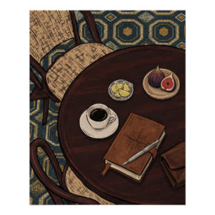 Poster Café Cozy & Livres Art Bohème
