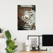 Poster Café d'abord (Bureau à domicile)