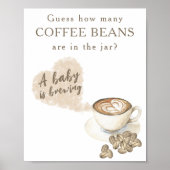 Poster Café de brasserie - Combien de grains de café (Devant)