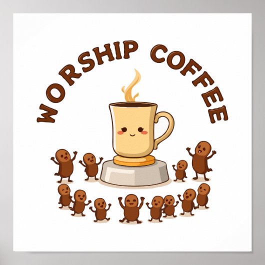 Poster Café de culte - Adorable dévots de haricot (Devant)