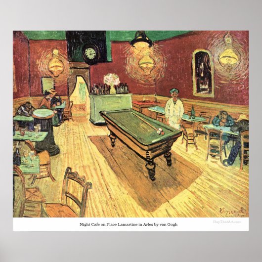 Poster Café de nuit sur la place Lamartine à Arles par va (Devant)