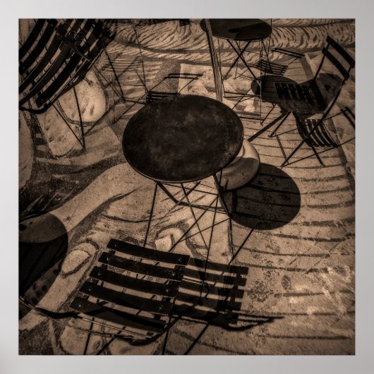 Poster café de rue abstrait (Devant)