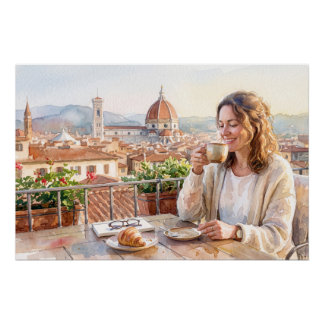 Poster Café du matin à Florence