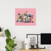 Poster Café Easter Bunny Aquarelle Boissons (Bureau à domicile)