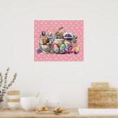 Poster Café Easter Bunny Aquarelle Boissons (Cuisine)