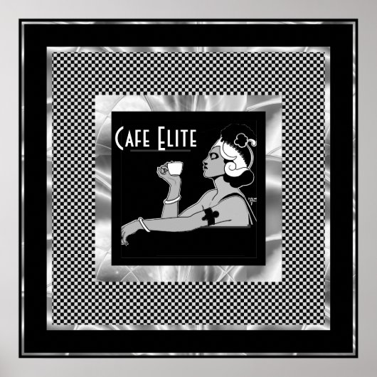 Poster Cafe Elite Art Deco (Voorkant)