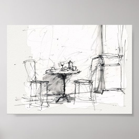 Poster Café en plein air - Café relaxant (Devant)