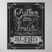 Poster Café et amis Chalk Board Art (Devant)