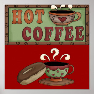 Poster café et beignet