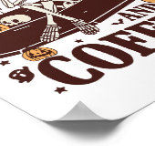 Poster Café Et Café Drôle Skeleton Halloween (Coin)