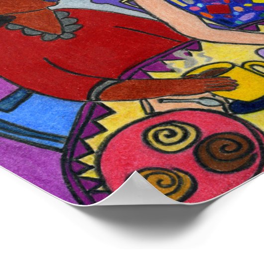 Poster Café et conversation (Coin)