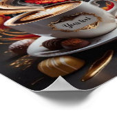 Poster Café et fleurs (Coin)