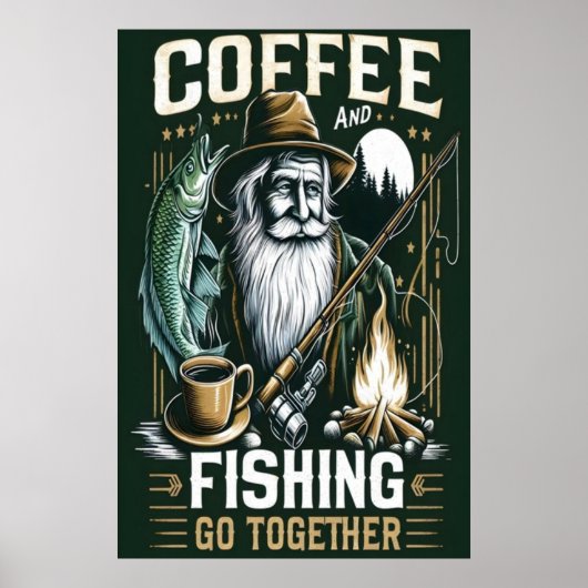 Poster Café Et Pêche Ensemble (Devant)