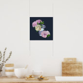 Poster Café et pivoines (Cuisine)
