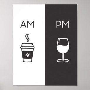 Poster Café et vin - AM/Pm