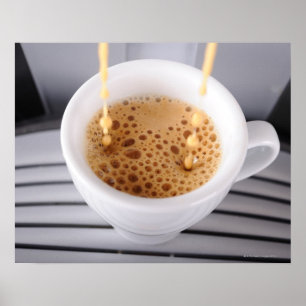 Poster Café express se renversant dans la tasse