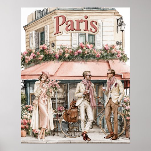 Poster Cafe extérieur à Paris (Devant)