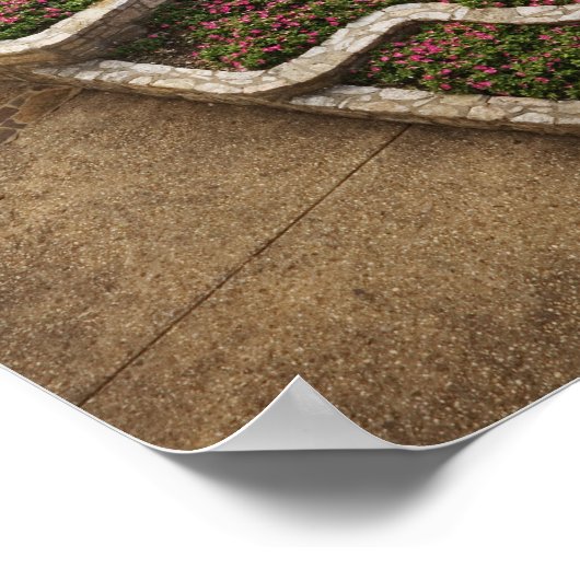 Poster Café extérieur le long de River Walk et pont sur (Coin)