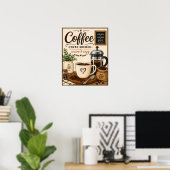Poster Café fraîchement préparé (Bureau à domicile)