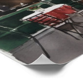 Poster Café Français Aquarelle Paysage Art Imprimer Poste (Coin)