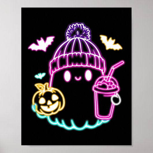 Poster Café Ghost Cute Boire Halloween Éffrayant (Devant)