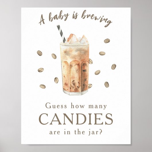 Poster Café glacé - Combien de bonbons y a-t-il dans le p (Devant)