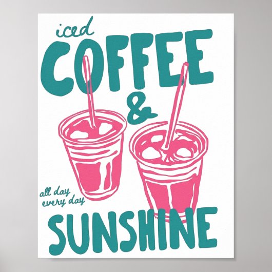 Poster Café glacé et soleil (Devant)