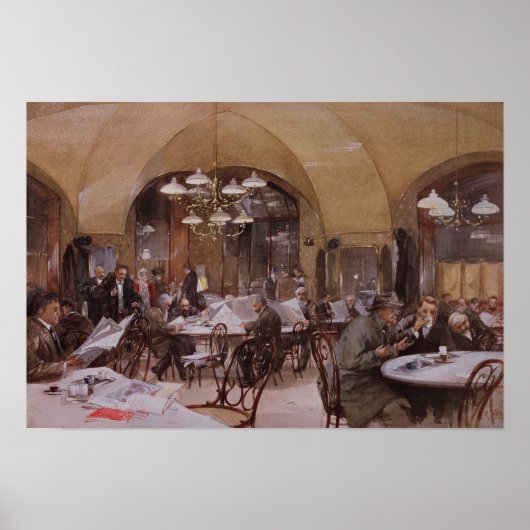 Poster Cafe Griensteidl, Vienne, 1890 (Devant)