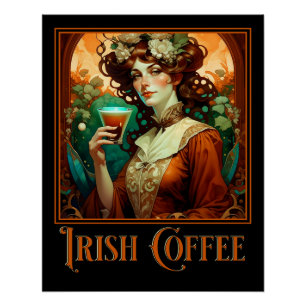 Poster Café irlandais Art nouveau