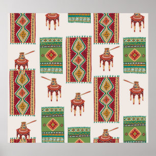 Poster Café Istanbul Tapis : Motif Vintage
