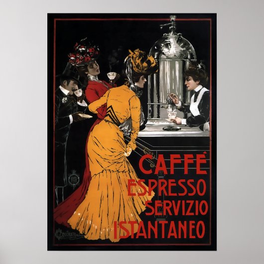 Poster CAFÉ ITALIEN SERVI INSTANTANÉMENT c. 1900 (Devant)