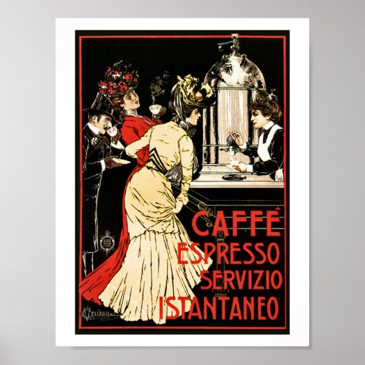 Poster café italien vintage espresso et (Devant)
