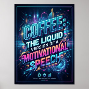 Poster café la version liquide de discours de motivation
