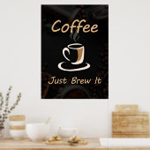 Poster Café Lover Coffee Just Brew It (Cuisine)