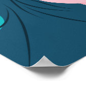 Poster Café Lover Girl Blue cheveux caféine tatouage (Coin)