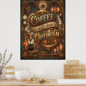 Poster café ma dose quotidienne d'optimisme (Cuisine)