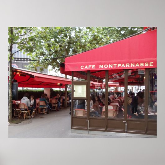Poster Café Montparnasse Paris, photo de voyage (Devant)