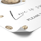 Poster café nuptiale l'amour est doux prendre un régal (Coin)