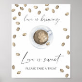 Poster café nuptiale l'amour est doux prendre un régal (Devant)
