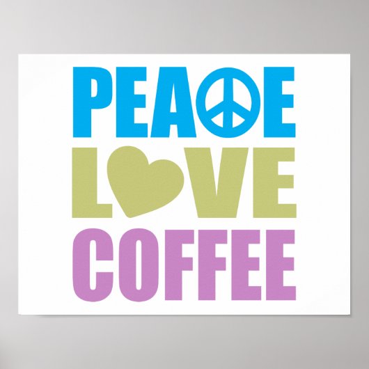 Poster Café Peace Love (Devant)