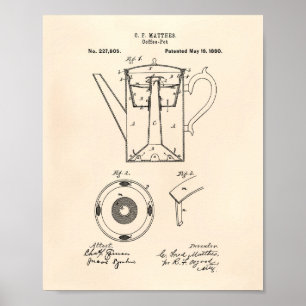 Poster Café Pot 1880 Brevet Art Vieux Poivre