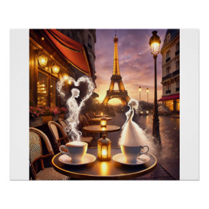 Poster Café pour deux à Paris